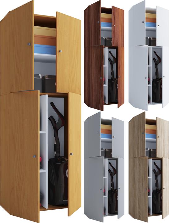 Produktbild VCM Holz Besen Putzschrank Lona mit Drehtüren (70 x 37 cm)