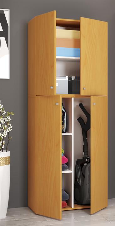 Produktbild VCM Holz Besen Putzschrank Lona mit Drehtüren (70 x 37 cm)