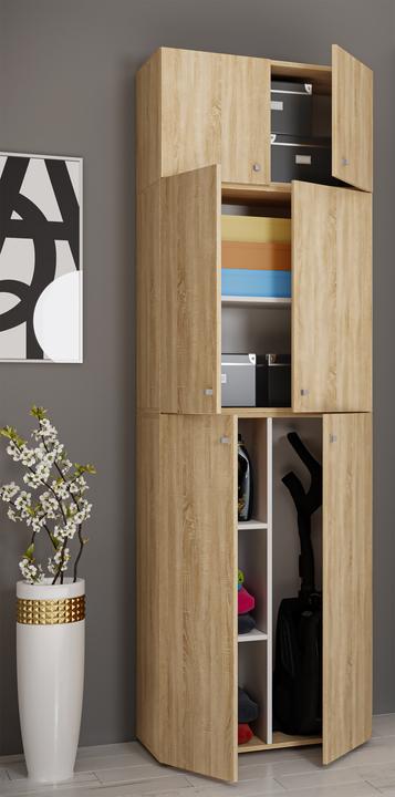 Produktbild VCM Holz Besen Putzschrank Lona mit Drehtüren Aufsatz (70 x 39 cm)
