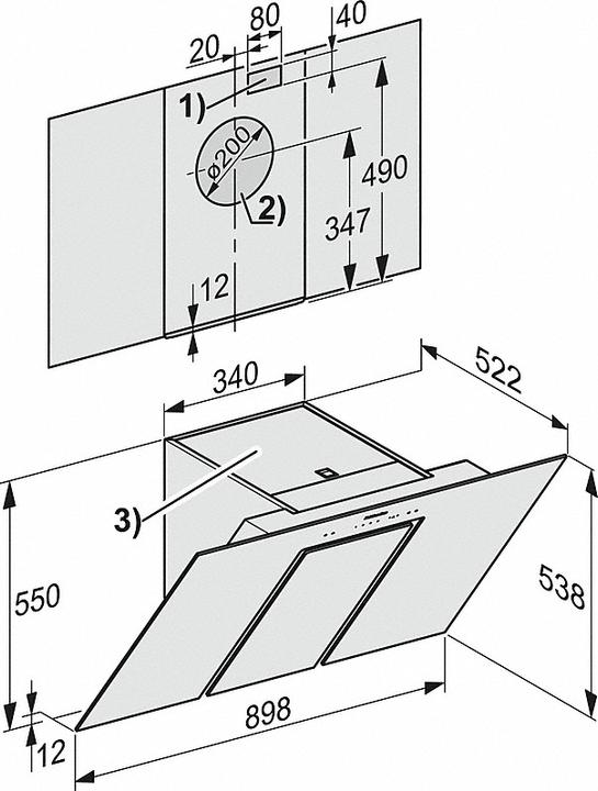Image du produit Miele DA 6498 W Gris pur GR (Hotte murale)