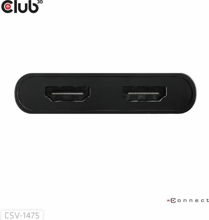 Produktbild Club 3D Club3D Adapter USB-C (USB A Adapter) > 2x HDMI 4K@60Hz St/Bu retail (USB Typ-C, 9 cm)