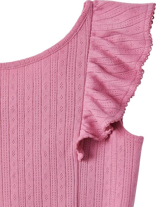 Actual product image Vertbaudet Girls' flounce top in pointelle jersey (158)