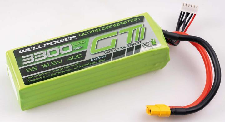 Wellpower LIPO AKKU ULTIMA GT II 3300 MAH / 18,5 Volt 5S 40/80C CH5/8 XT-60 (18.50 V, 3300 mAh)