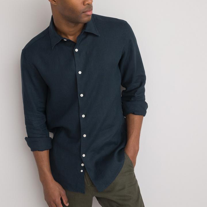 Image du produit La Redoute Collections Chemise droite en lin Signature à manches longues (XL)