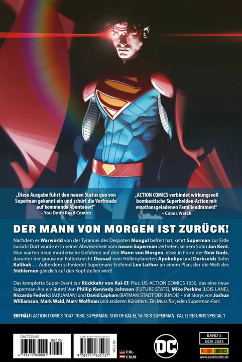 Image du produit Panini Superman - Action Comics (Allemand, Riccardo Federici, Joshua Williamson., Tom Taylor, Mike Perkins, David Lapham, Marv Wolfman, Mark Waid, Philip Kennedy Johnson, 2023)