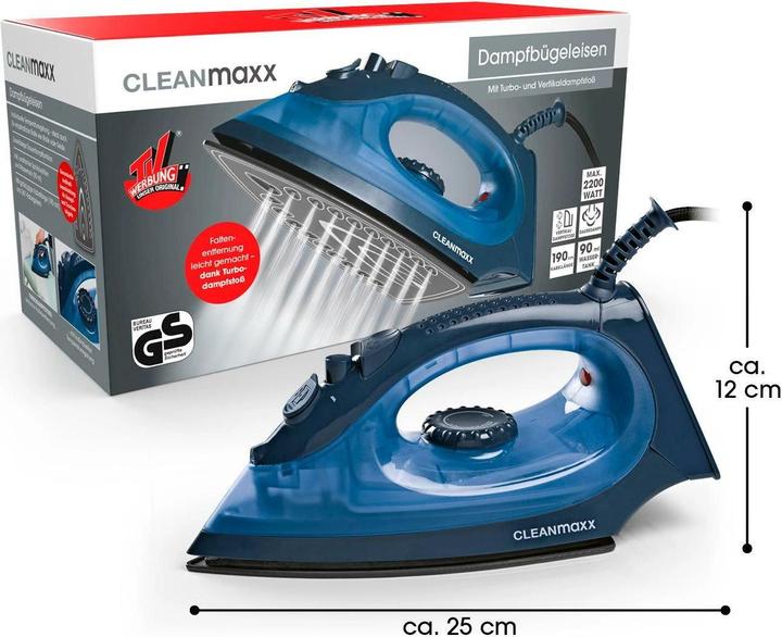Immagine prodotto CleanMaxx Ferro da stiro a vapore edizione CLEAN (2200 W, 0.70 g/min)
