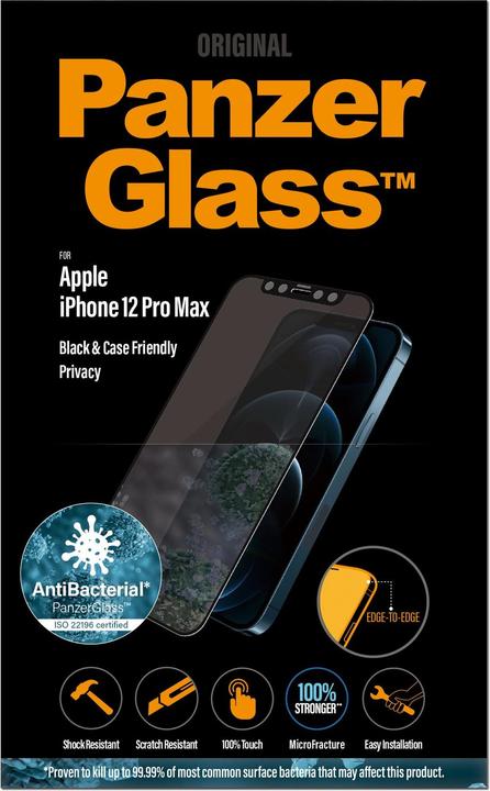 Actual product image PanzerGlass Case Friendly Privacy (1 Piece, Apple iPhone 12 Pro Max)