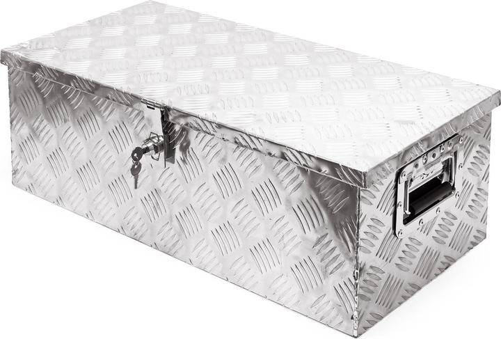 Produktbild Wiltec Werkzeugbox 76x32x24,5cm Silberfarben Transportbox Werkzeugkiste Alubox