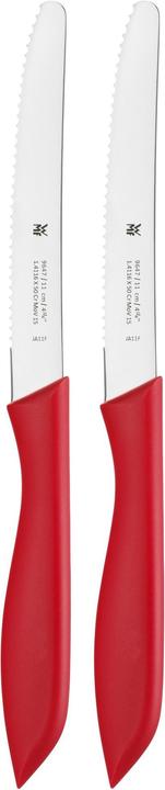 Produktbild WMF Brotzeitmesser Brötchenmesser Frühstücksmesser Set 2tlg 23cm Wellenschliff rot (11 cm)