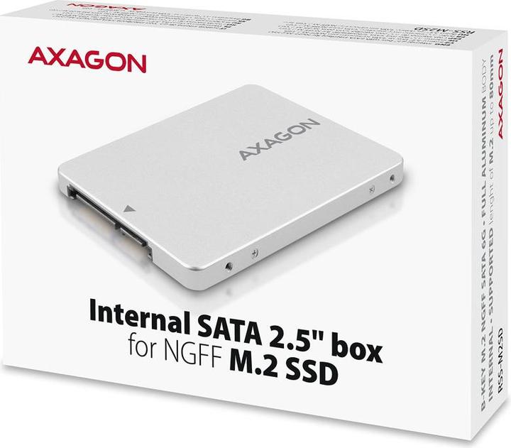 Actual product image Axagon RSS-M2SD Enclosure for M.2 SATA SSDs up to 2280 - Aluminium (M.2 2280)
