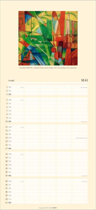 Produktbild Kunst Familienplaner 2026 (22 x 48 cm, Deutsch)
