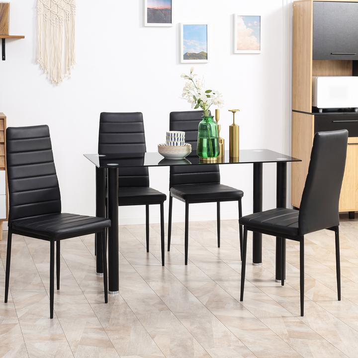 Immagine prodotto Homcom Set da pranzo con 4 sedie (120 x 60 x 97 cm)