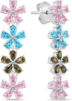 Immagine prodotto Brilio Argento - Originali orecchini in argento con zirconi colorati EA1032WPB