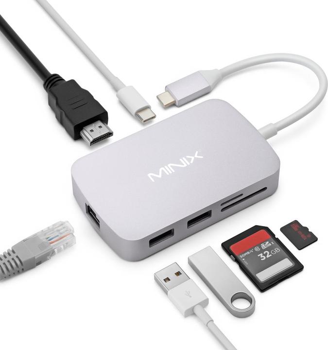 Actual product image Minix NEO-C-GGR (USB-C, 7 Ports)