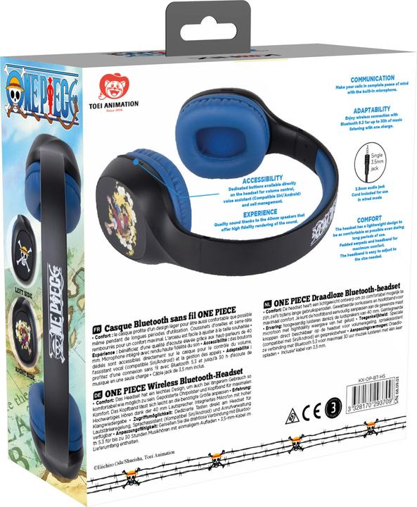 Image du produit NoName ONE PIECE - Casque Bluetooth - Bleu & Noir (Sans fil, Filaire)