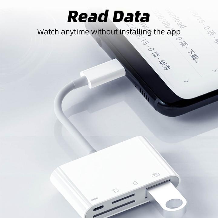 Actual product image PhoneLook Lecteur USB-C vers cartes mémoire SD & Micro-SD et USB (4 en 1) pour MacBook & iPad