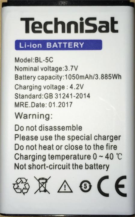 Immagine prodotto TechniSat BL-5C (1 pz., Specifico del dispositivo, 1050 mAh)