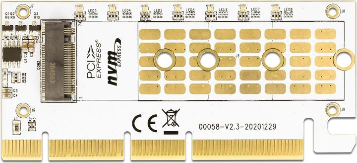 Image du produit Delock Carte PCI Express x16 (x1 / x4 / x8) vers 1 x NVMe M.2 Key M avec éclairage LED