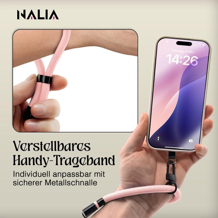 Produktbild Nalia Wristy Lanyard Handykette – Universal Trageband für Smartphones – Verstellbar, Soft & Elastisch