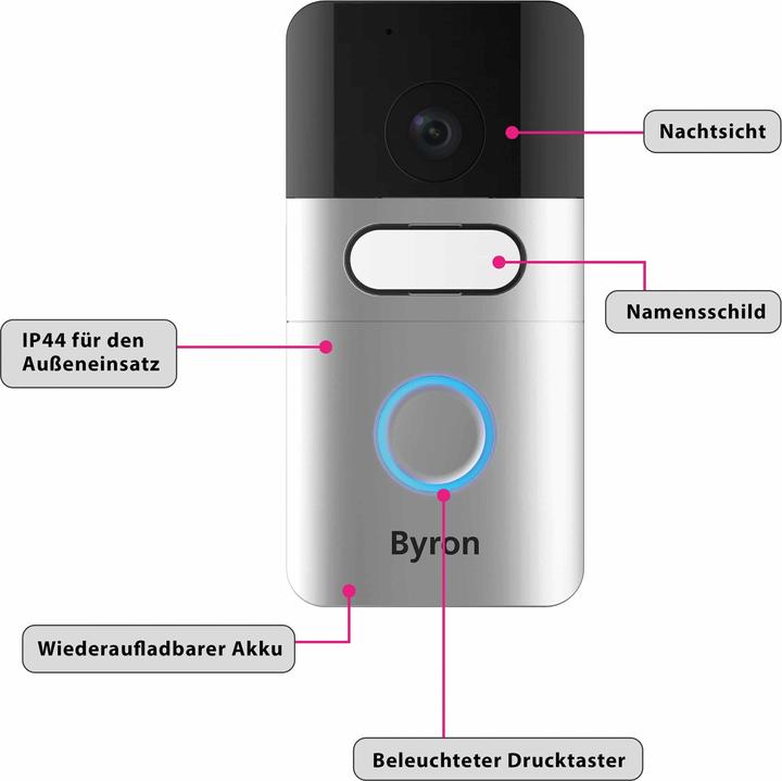 Immagine prodotto Byron Videocitofono IP senza fili (Funk)