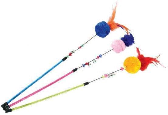Produktbild Zolux Cat Toy Pompon Fishing Rod As (Plüschspielzeug Katze)