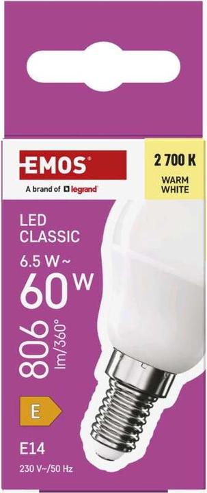 Produktbild Emos LED Lampe Classic Mini Globe / E14 / 6,5 W (60 W) / 806 lm / Warmweiss (E14, 6.50 W, 806 lm, 1 x, E)