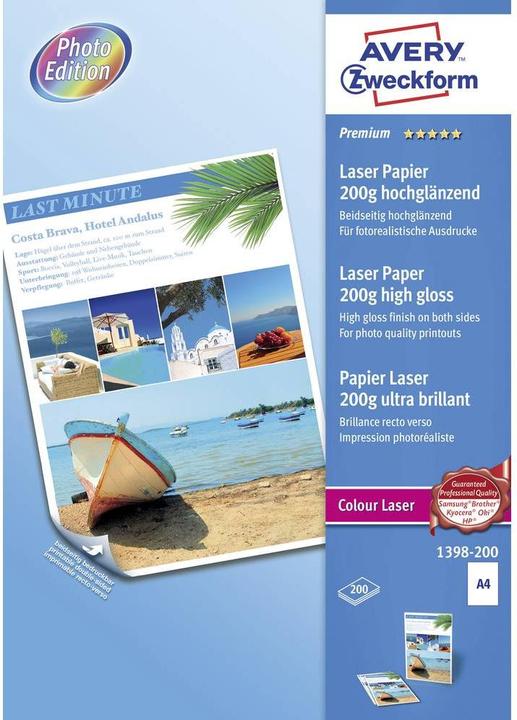 Produktbild Avery Premium Colour Laser Papier (200 g/m², 200 x, A4)