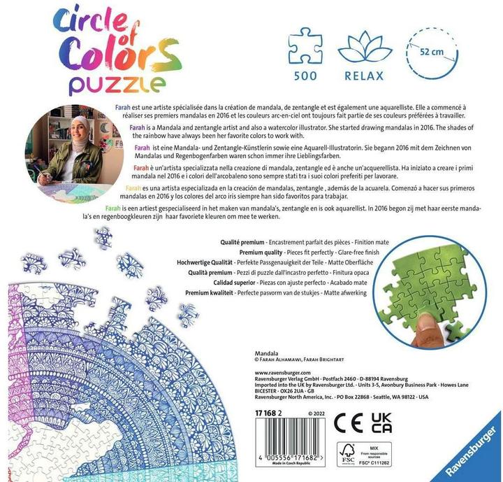 Actual product image Ravensburger Circle of Colors Puzzels - Mandala, 500pcs. (500 pieces)