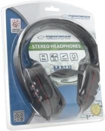Produktbild Esperanza EH142K headphones/headset Head-band Black, Red (NC, Kabelgebunden)