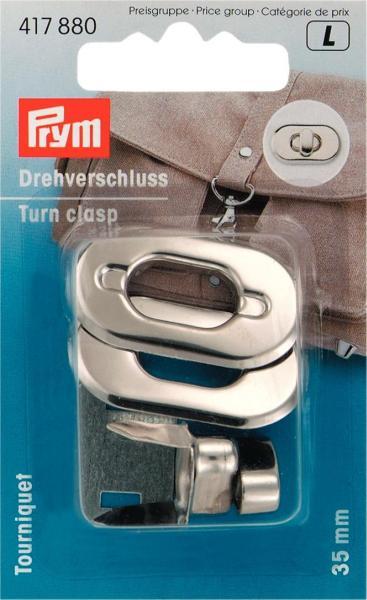Immagine prodotto Prym Chiusura a rotazione per borse, argento 35 x 20 mm, scheda 1 pz.