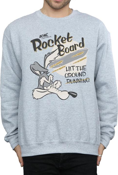 Actual product image Looney Tunes Mens Wile E Coyote Rocket Board Sweatshirt (M)