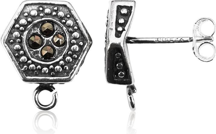 Immagine prodotto Leyda Orecchini a perno Brisur Markasite (Argento 925, Pietra preziosa)