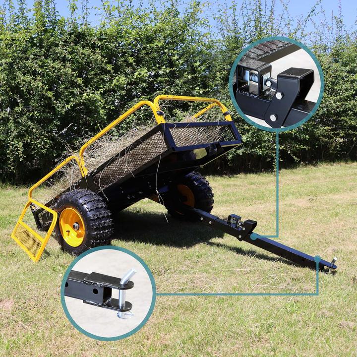 Produktbild Wiltec Kippanhänger bis 450kg für Rasentraktor Anhänger Kipper Kippmulde Garten (Rasentraktor)