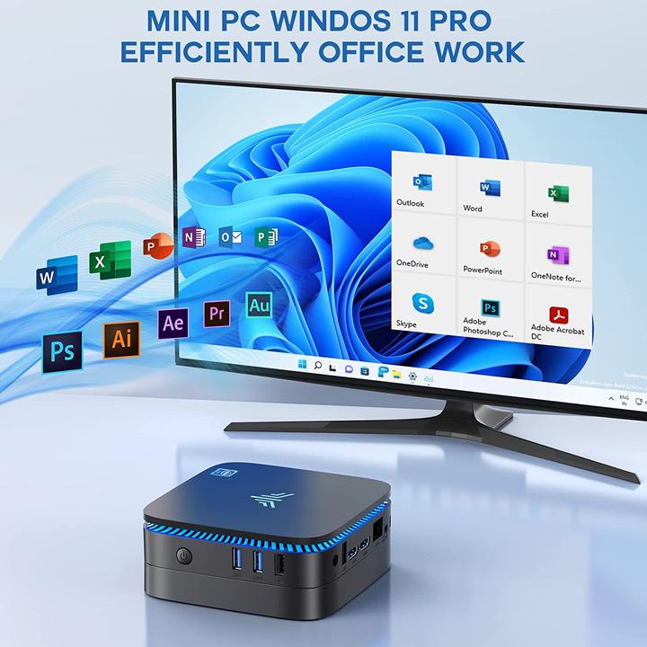 Actual product image NiPoGi AK1 Pro Mini PC (Celeron N5105, 8GB Ram, 256GB M.2)