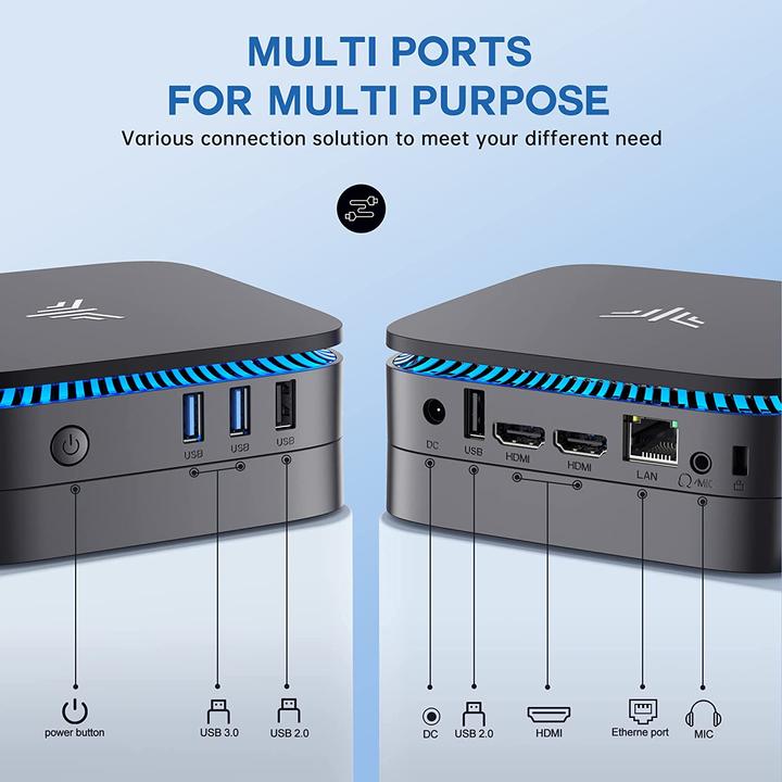 Actual product image NiPoGi AK1 Pro Mini PC (Celeron N5105, 8GB Ram, 256GB M.2)