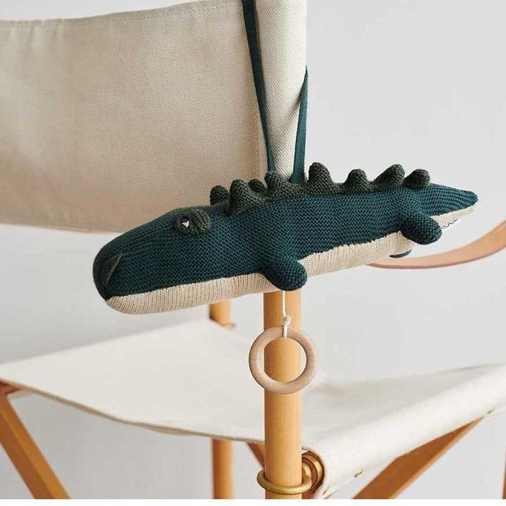 Actual product image Liewood Music Box Angela Crocodile Garden Green Organic Cotton x cm
