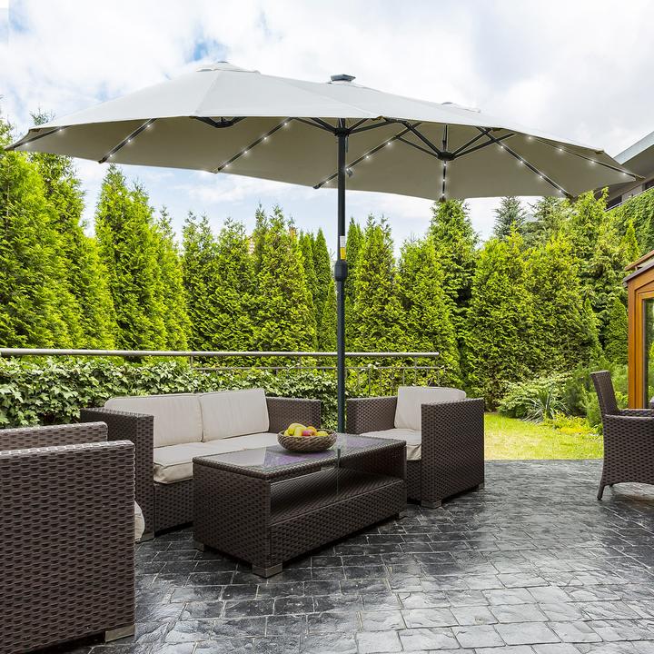 Actual product image Outsunny Parasol with Solar LED Light (2.65 m)