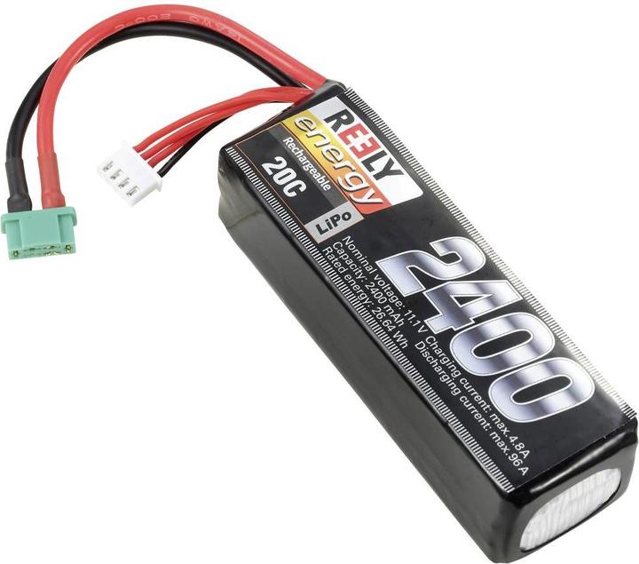 Actual product image Reely Model battery pack (LiPo) 11.1 V 2400 mAh Cell count: 3 20 C Softcase MPX (11.10 V, 2400 mAh)
