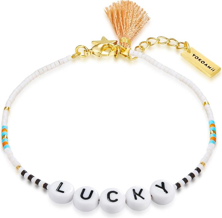 Image du produit Yokoamii Femmes Lucky Acier inoxydable Miyuki perles or jaune - 30168 (17 cm, Acier inoxydable)