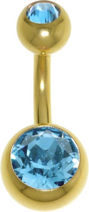 Bijouteria Bauchpiercing (PVD Beschichtung (goldfarbig), Chirurgenstahl 316L, Premium Kristall)