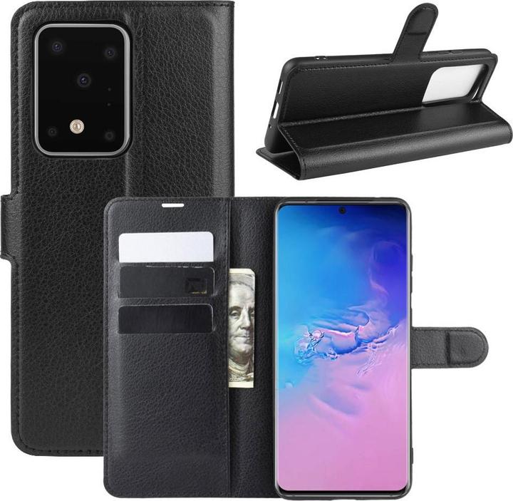 Produktbild Cover-Discount Galaxy S20 Ultra - Leder Etui Hülle schwarz (Samsung Galaxy S20 Ultra)