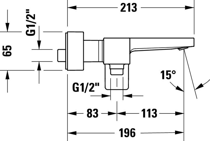 Voedingswaarden en ingrediënten Duravit Manhattan ééngreeps opbouw badmengkraan, uitsteek 196 mm, verbruik 2, MH5230000