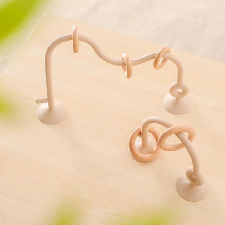 Produktbild Activity Board Kinder Holz Ring weich BPA frei Silikon Beissring Spielzeug Kleinkind Zahnen Kauen