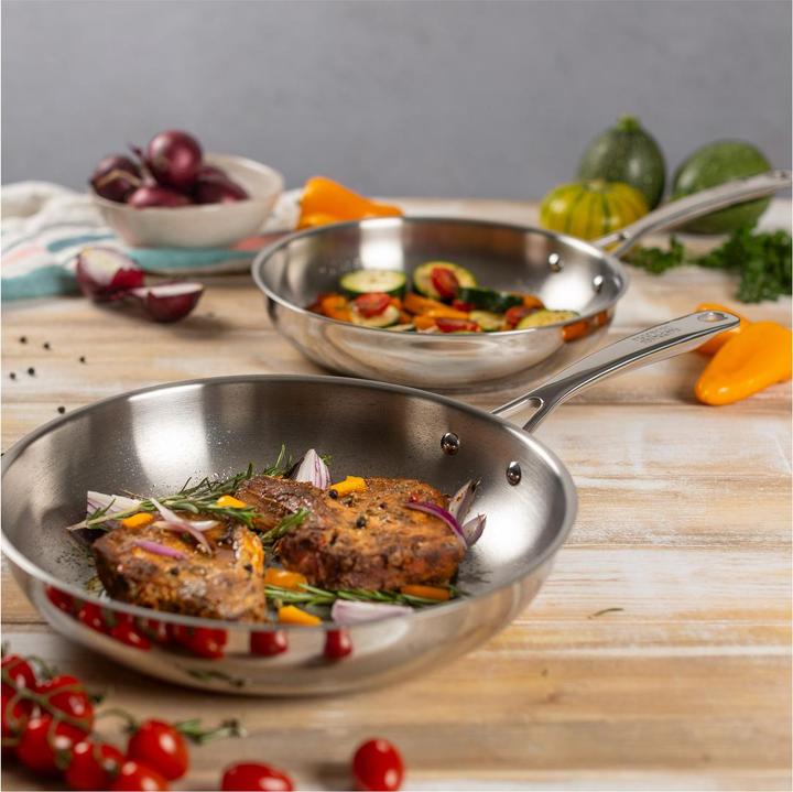 Actual product image Kuhn Rikon ALLROUND Frying pan Set uncoated Ø 24 + 28 cm (28 cm, Frying pan, Stainless steel)