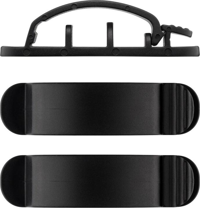 Actual product image Goobay Cable Management Clip 3-Slots, black (Plastic cable ties, 55 mm, 3 pcs.)