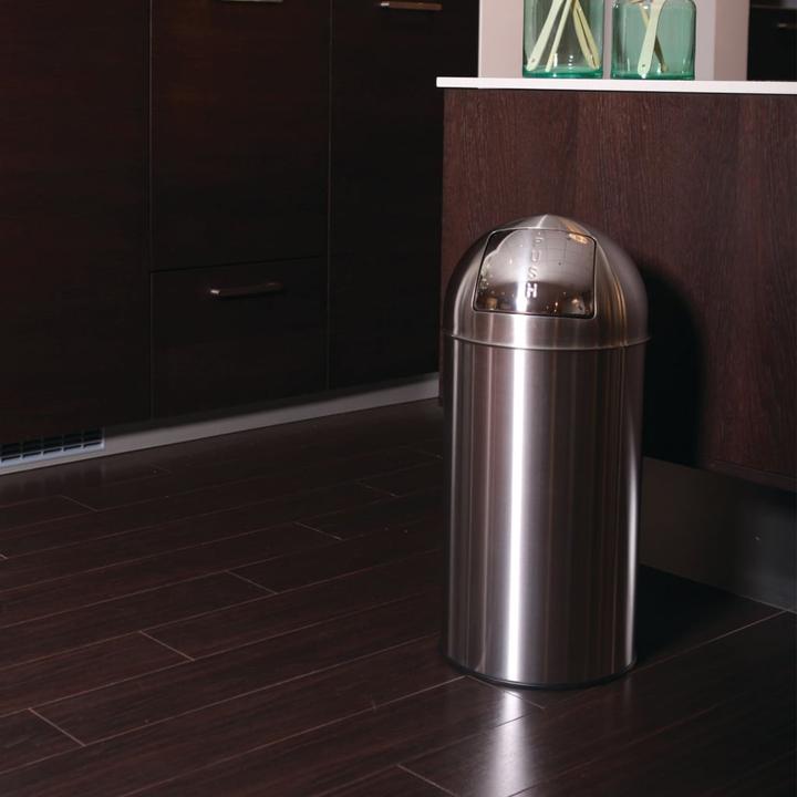 Produktbild EKO Schwingdeckeleimer Pushcan 40 Liter matt chrom (40 l)