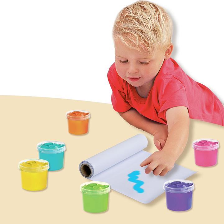 Image du produit Ses SES-Fingerfarben-Mega-Set 6 Farben X 110 Ml (Lilas, Vert, Bleu, Orange, Pink, Jaune, 660 ml)
