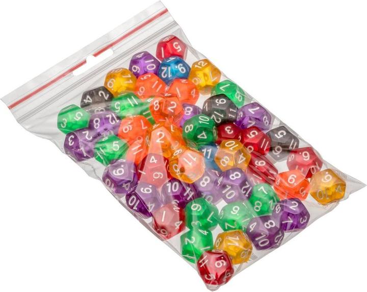 Produktbild Philos Würfel, 12 seitig, transparent, 50er Beutel - Würfelzubehör, ab 6 Jahre