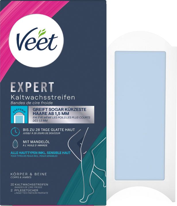 Immagine prodotto Veet La cera a freddo di un esperto spalma gambe e corpo (441.75 ml, 20 x, 46 g)