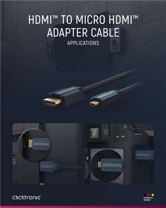 Produktbild clicktronic micro HDMI (Typ D) — HDMI (Typ A) (5 m, HDMI)